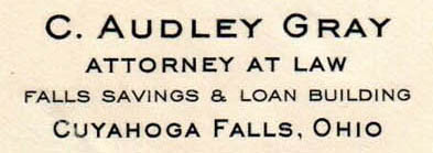 U.S. Scott #799-CC7-NIP - C. Audley Gray, Cuyahoga Falls, OH (corner card)