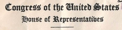 U.S. Scott #800-CC3-NIP - United States House of Representatives (corner card)