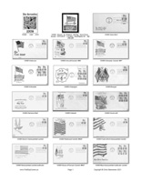 Steenerson's 1970's FDC Cachet Catalog sample Black and White page