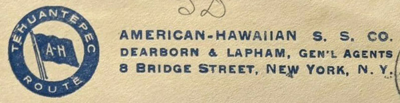 American-Hawaiian Steamship Company Corner Card