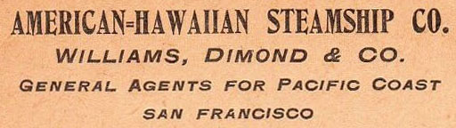 American-Hawaiian Steamship Company Corner Card