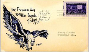 Diana lithographed WW II Patriotic cachet S2#7576 on #926 FDC