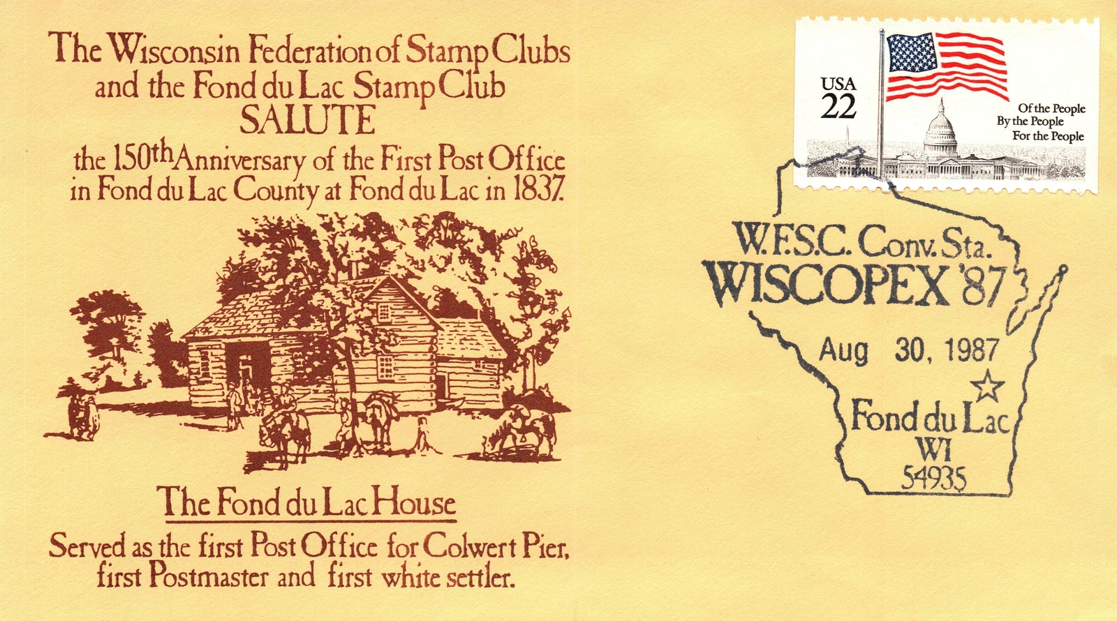 Wisconsin Federation of Stamp Clubs (WFSC), WISCOPEX 1987 Wisconsin Federation of Stamp Clubs (WFSC), WISCOPEX 1987