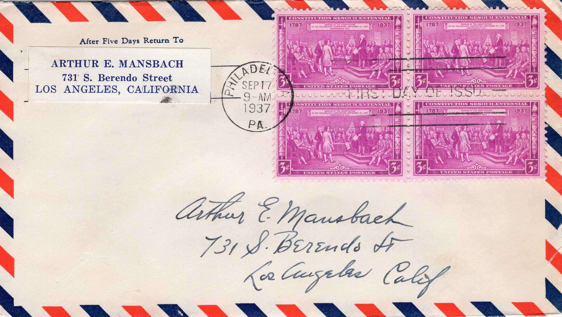 U.S. Scott #798 - Arthur E. Mansbach U.S. Scott #798 - Arthur E. Mansbach