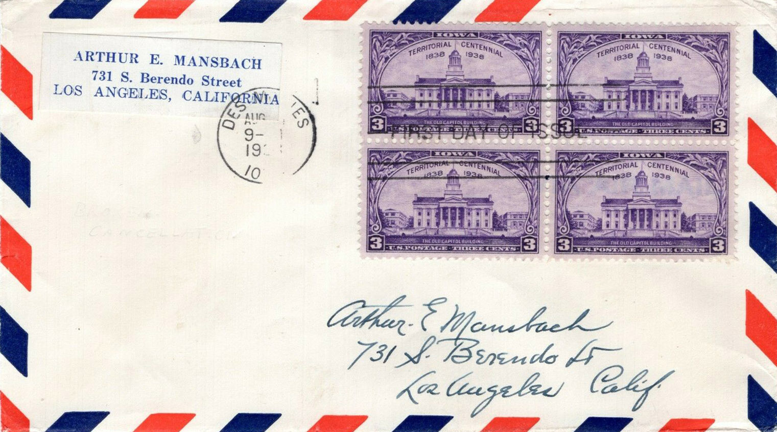 U.S. Scott #838 - Arthur E. Mansbach U.S. Scott #838 - Arthur E. Mansbach