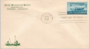 U.S. Scott #958-CC6-NIM - New Brainerd Hotel, Brainerd, MN