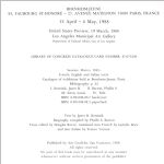 #9d04 -- Dominik, Barton, Stern and Reeve, 1988,
 Marco Sassone: Catalogue of exhibition held at Bernheim-Jeune, Paris (copyright page)