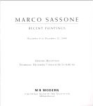 #9f03 -- MB Modern (art gallery) (Porges and Hoopes), 2000,
 Marco Sassone: Recent Paintings (title page)