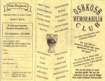 Oshkosh Memorabilia Club tri-fold brochure, side A scan